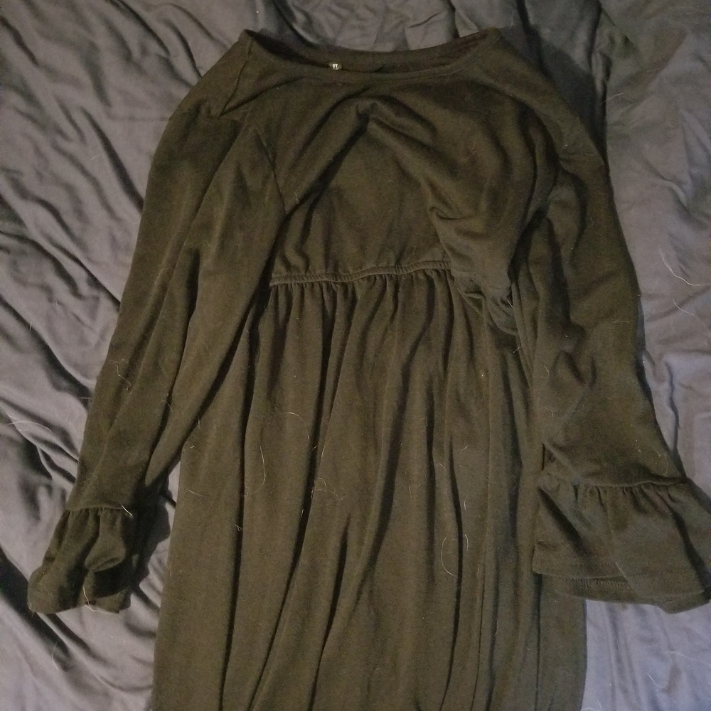 Amazon Tan Pleated Bishop Sleeve Sundress